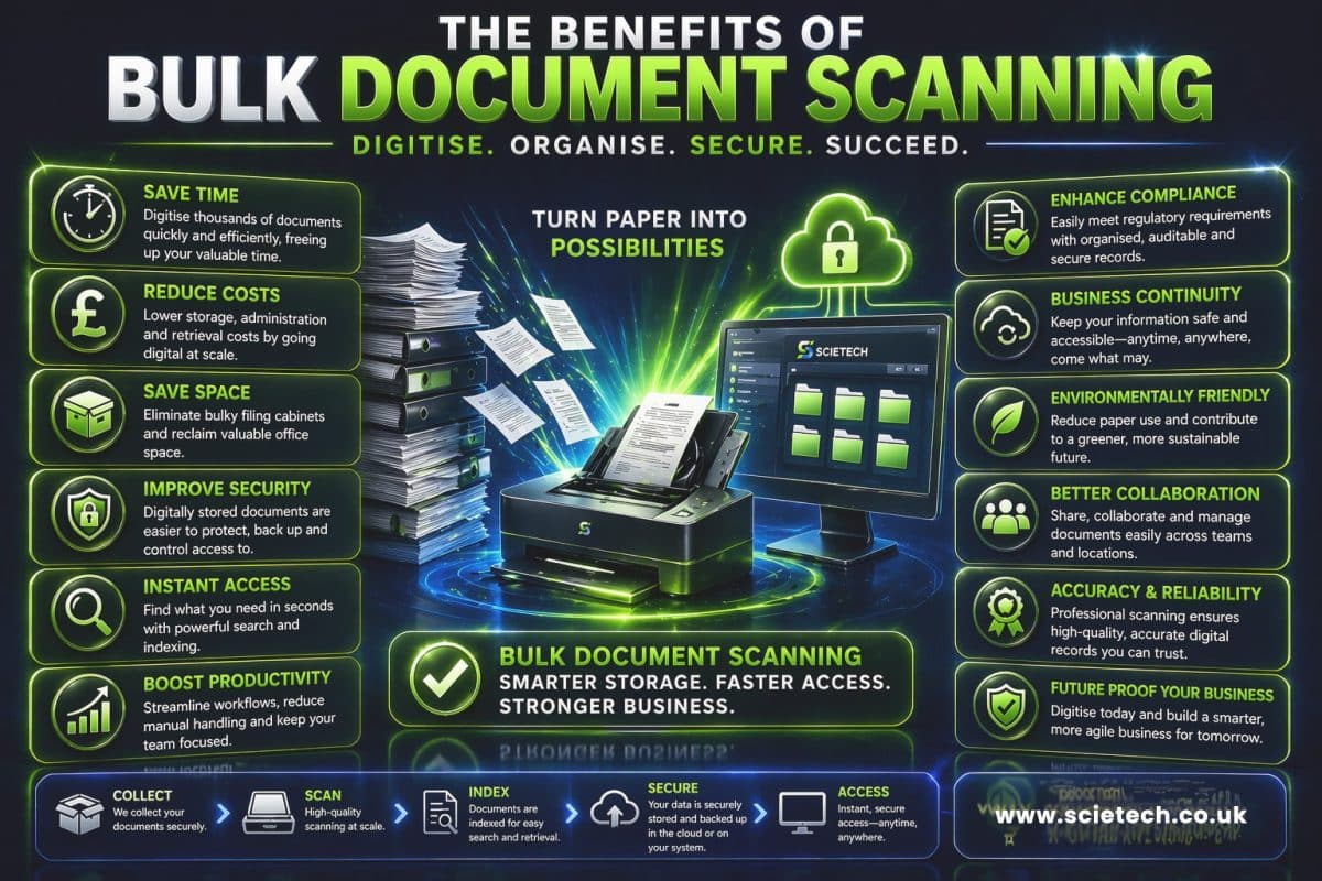 Bulk Document Scanning Services - Scietech UK